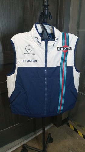 Hackett Martini Mercedes Benz Racing Puffer Vest Jacket Zip Williams XL Size