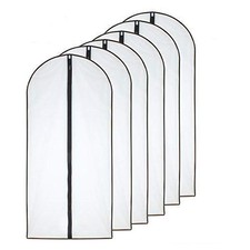 Garment Bags for Hanging Clothes Set of 6 Black Side Breathable Garment Bag...