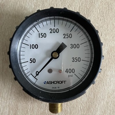 NEW Ashcroft Pressure Gauge 2.5  Diameter 0-400psi, 0.25''NPT 25W1005PH02LXC4400