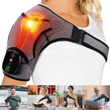 Heated Shoulder Brace Massage Rotator Cuff Support Compression Wrap Rechargeable