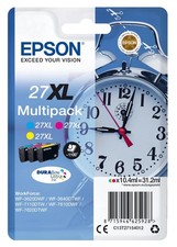 Image of Genuine Epson 27XL Alarm Clock Cyan Magenta Yellow Ink Set - Vat Inc
