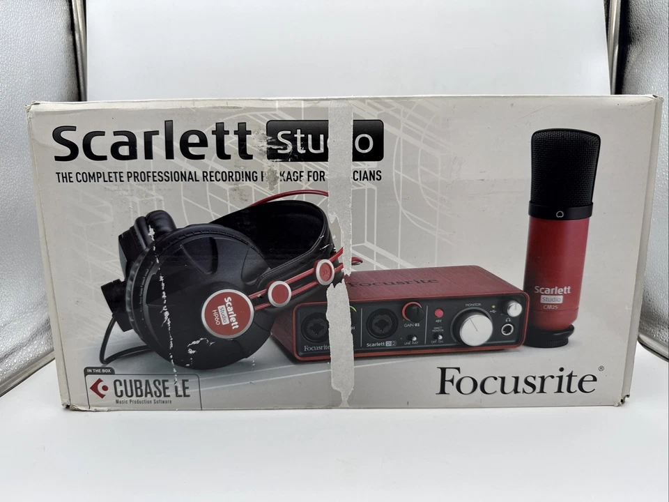 Focusrite Scarlett 2i2 Studio 2. Gen 2-in 2-out USB Audio Interface mit Mikrofon