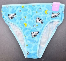New Vintage Y2K St.Eve Kids Blue W/Cows Moons Panties With Tags Size 7/8