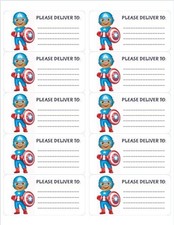 Étiquettes Baby Captain America PDT (à livrer)