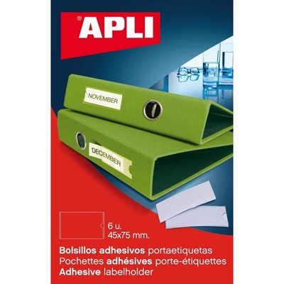 Pochettes adhésives porte-étiquettes pour classeur - 45 x 75 mm - 6 ...