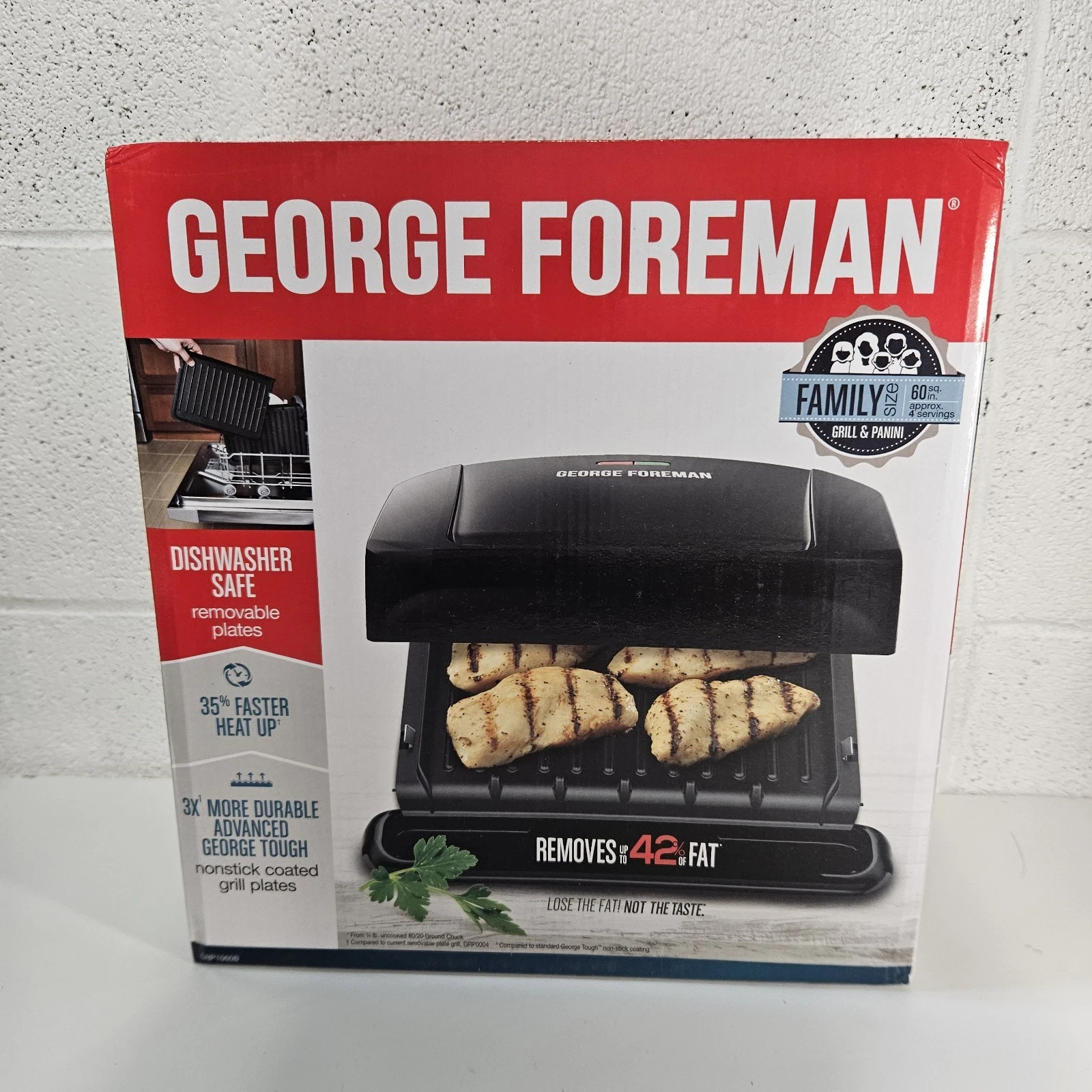 George Foreman GRP1065B: 4-Serving Removable Plate Grill and Panini - Black
Opens in a new window or