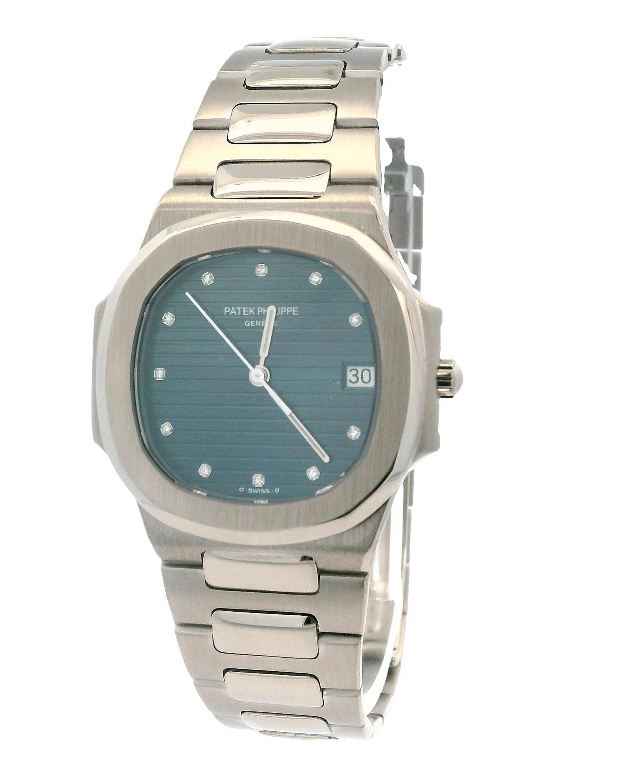 Patek Philippe — Patek Philippe Nautilus 3900/1G 18K White Gold Blue Diamond Dial w/ Archive
