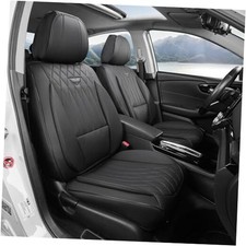 Universal Front Car Seat Covers, Waterproof Leather Seat Front Row LT02-blackF