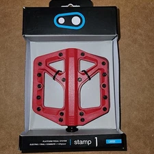 Crank Brothers Stamp 1 Large Red Composite Flat Bicycle Pedals OPEN PACKAGE