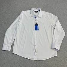 Nautica Slim Fit Performance Super Shirt Mens L White Stretch Wrinkle Resistant