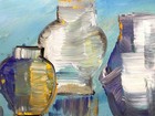 Original Abstract Expressionism 11x14 3 Pots Handmade Signed Unique Fine Art 99 — photo 6