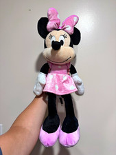 Disney Minnie Mouse Plush Pink Polka Dot Dress  Bow Small 2004 PA-1531