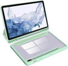 11 Inch Case for Samsung Galaxy Tab S8 2022, Tri-Fold Stand, S Pen Holder, Green