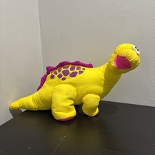 Vintage Fisher Price Dino-Roars Yellow Dinosaur Plush 1992 Parachute Nylon Toy