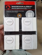4 pack - Doberman Security Window / Door Alarm Kit Magnetically Triggered NEW