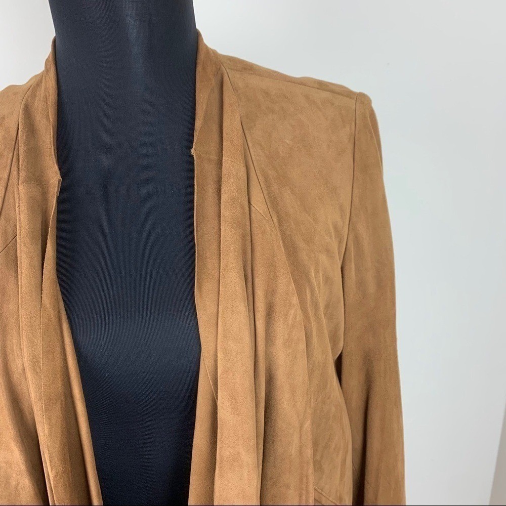 Leather Drape Front Jacket Suede Small Leather - image 10