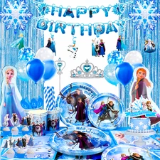 Frozen Party Decorations for Girls Elsa Birthday Party Supplies Tableware Plates