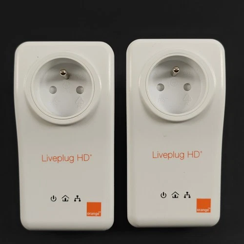 Lot 2 Prises Adaptateurs CPL Orange Liveplug HD+ / 200 Mbps
