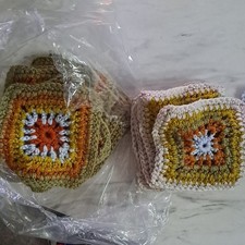 Handmade Crocheted Granny Squares Lot, Multicolor - MPN Does Not Apply