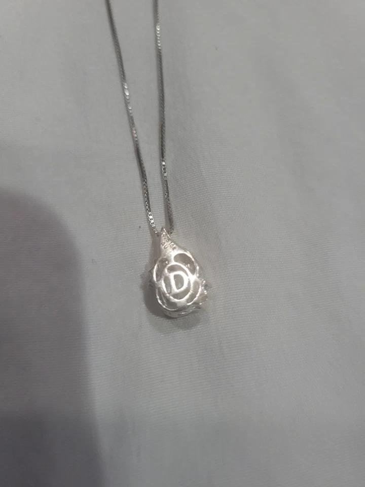 Duet Aquamarine Pendant 925 Silver 10K Gold Diamond Accents 18" Necklace New - Image 4 of 4