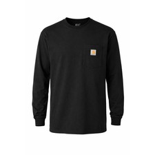 NWT Carhartt Loose Fit Long Sleeve Pocket T Shirt Black Mens Medium M NWT