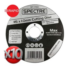 Slitting Metal Cutting Discs 115mm 4.5 Inch Spectre Ultra Thin 1.0mm 10pc Tin
