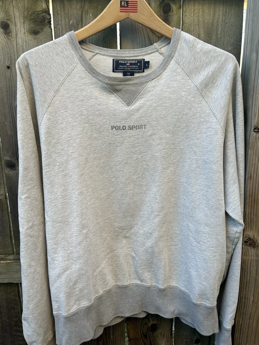 vintage ralph lauren polo sport Stencil Print Gray sweatshirt Men s Sz Large