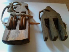  PRIMITIVE ANTIQUE OLD HAND MADE WOODEN PART OF WEAVING LOOM - lot of 2