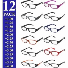 Mens Womens Reading Glasses 12 Pack Wholesale Bulk Lot Readers Assorted New