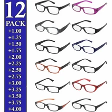 Mens Womens Reading Glasses 12 Pack Wholesale Bulk Lot Readers Assorted New 