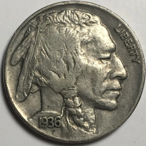 1936 Buffalo Nickel - Extremely Fine (XF) Nice Full Date Full Horn KM#134 - 3861