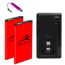 2x 6820mAh Lithium Durable Battery Charger Stylus for Samsung Galaxy S5 G900R4