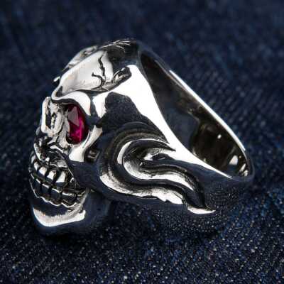 Ruby Red Eye Skull Ring | eBay Ruby Red Eye Skull Ring | eBay