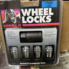 Gorilla Wheel Locks 1/2" Thread Bulge Acorn Chrome13/16" Hex 21mm 71681N - 71681