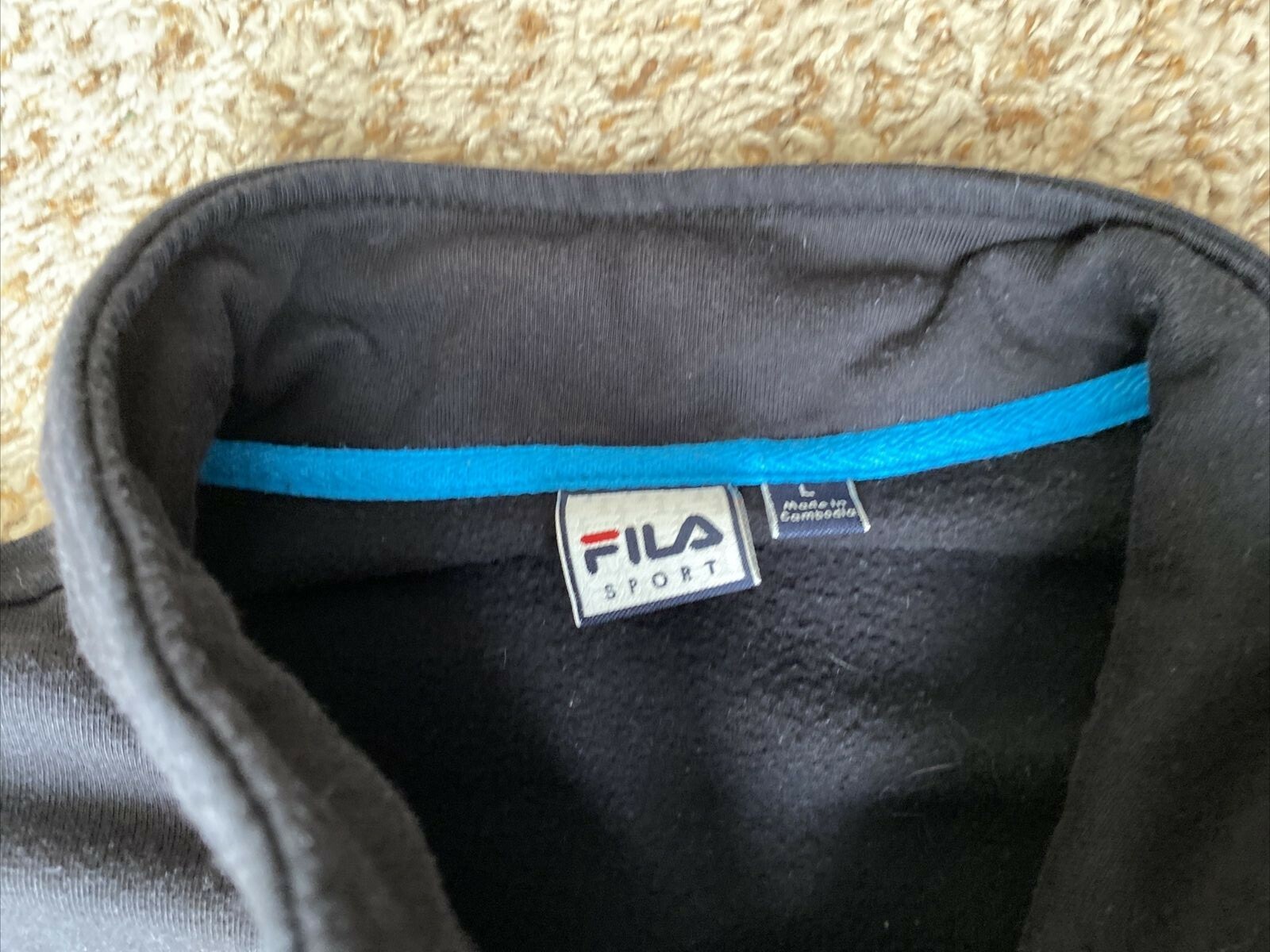 Giacca donna Fila Sport manica lunga nera felpa con zip Taglia Large