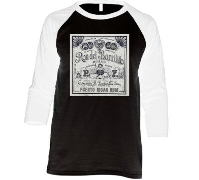 Ron Del Barrilito Puerto Rican Rum Distressed Look Alcohol Lovers Raglan 3/4 Sle