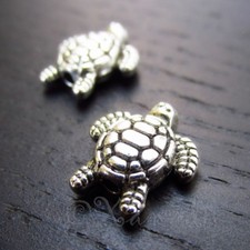 Turtle Beads 13mm Antiqued Silver Plated Spacer Beads B7836 - 10, 20 Or 50PCs