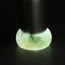 Size 10.25 Certified Grade A Black Green Natural Jadeite Jade Ring 01633