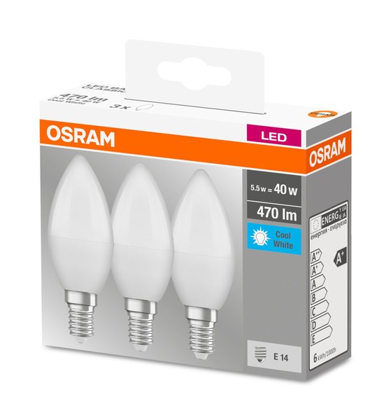 Osram Led Kerze Base B40 Fr 5.5W E14 Matt Neutralweiss Wie 40W 4058075429680-image
