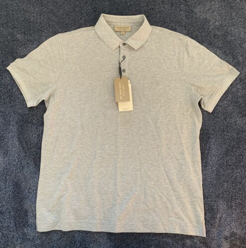 Burberry Nova Check Heather Gray Polo Shirt Men’s XL Cotton - Picture 1 of 6