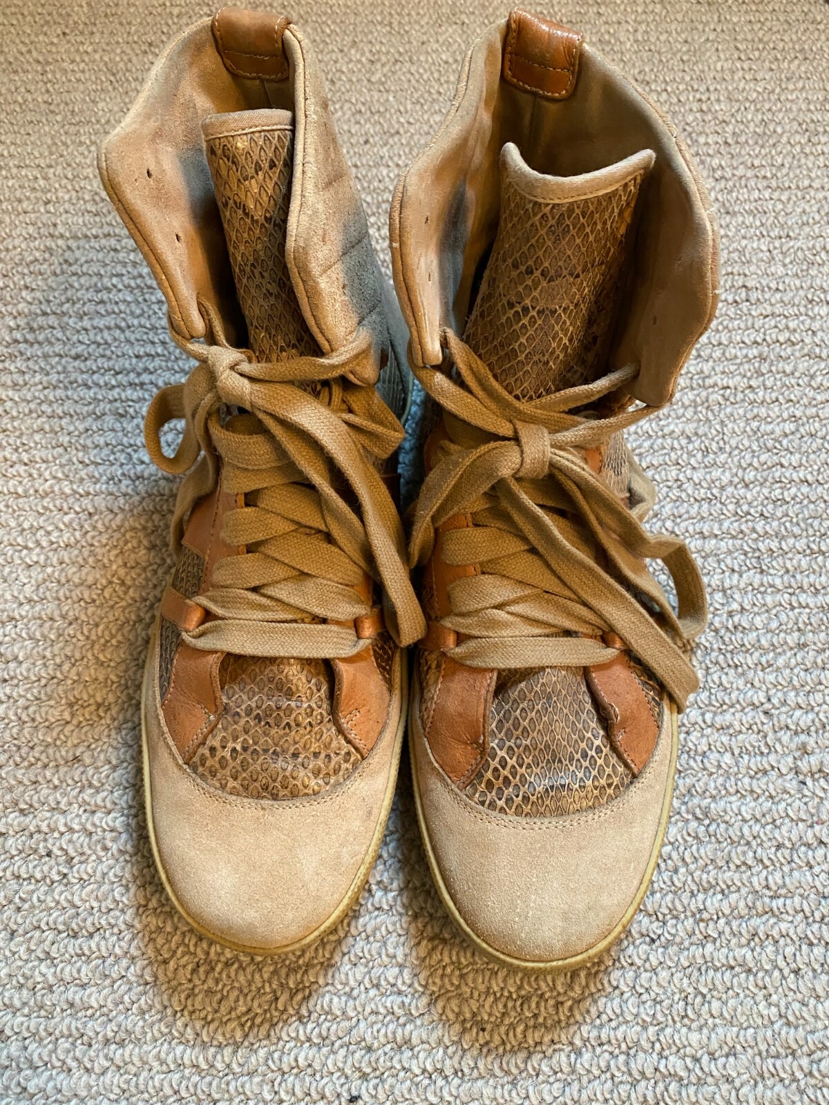 CHLOE PYTHON AND SUEDE LEATHER HIGH TOP TRAINERS … - image 3