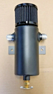 AN12 Black Baffled Aluminum Oil Catch Can Breather Tank - Bild 1 von 4