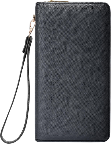 Women'S Wallet RFID Blocking Long Clutch Zip around Travel Leather Purse Large C