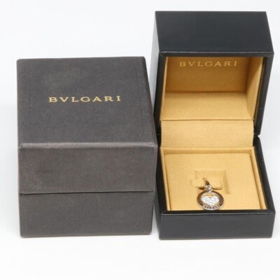 BVLGARI Tondo Herz Diamant Anhänger Charm Top K18WG 750WG