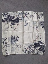 Seidentaschentuch - 50x50 cm altrosa, creme, rosa orientalisches Blumenmuster