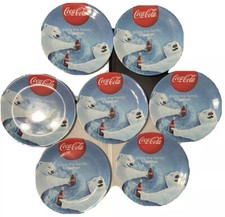 Vintage Coca Cola Polar Bear Collector Plates by Gibson-Melacore Lot Of 7