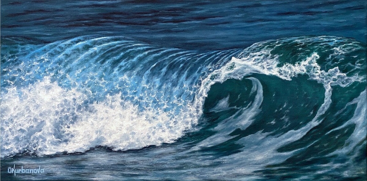 【P50号】good blue(cave) 油絵 oil painting P50号】good blue(cave) 油絵 oil painting
