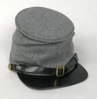 Confederate Civil War Medium Height Forage Cap of Grey Wool - Size Extra Small