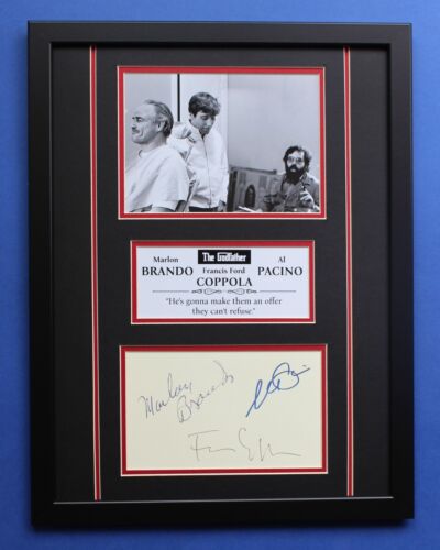 THE GODFATHER Coppola Pacino & Brando AUTOGRAPHS framed masterly display - Bild 1 von 5