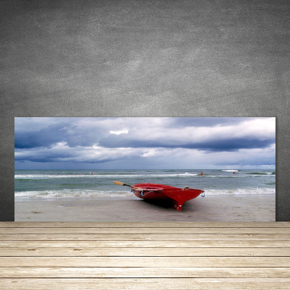 Crédence de cuisine en verre trempé 125x50cm panneau décoratif paysage de mer premium